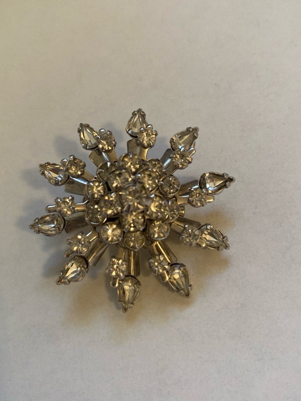Clear Crystal Snowburst Brooch - Women's Jewelry